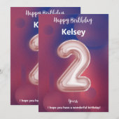 2歳の誕生日カード (正面/裏面)