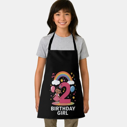 2歳の誕生日ガールカワイイ2歳の誕生日 エプロン (インサイチュ)