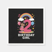 2歳の誕生日ガールカワイイ2歳の誕生日 スタンダードカクテルナプキン (正面)