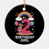 2歳の誕生日ガールカワイイ2歳の誕生日 セラミックオーナメント (正面)