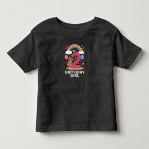 2歳の誕生日ガールカワイイ2歳の誕生日 トドラーTシャツ