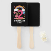 2歳の誕生日ガールカワイイ2歳の誕生日 ハンドファン (正面&裏面)