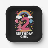 2歳の誕生日ガールカワイイ2歳の誕生日 ペーパープレート (正面)