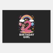 2歳の誕生日ガールカワイイ2歳の誕生日 ラッピングペーパーシート (正面)