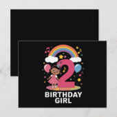 2歳の誕生日ガール・かわいい2歳の誕生日 ポストカード (正面/裏面)