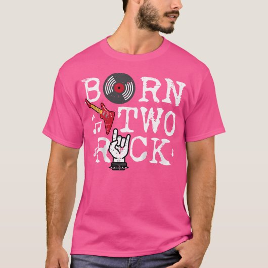 2歳の誕生日ギター誕生2ロックンロールBdayお誕生日おめでとう Tシャツ (正面)