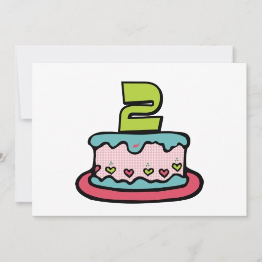 2歳の誕生日ケーキ カード (正面)