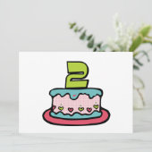 2歳の誕生日ケーキ カード (スタンド正面)