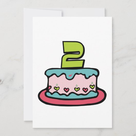 2歳の誕生日ケーキ カード (正面)