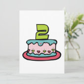 2歳の誕生日ケーキ カード (スタンド正面)