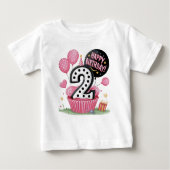 2歳の誕生日ケーキ ベビーTシャツ (正面)
