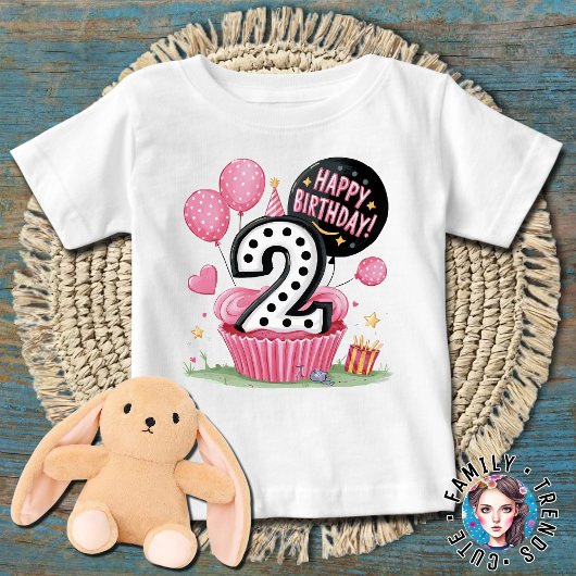 2歳の誕生日ケーキ ベビーTシャツ