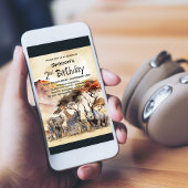 2歳の誕生日サファリ動物のお誕生日 招待状