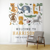 2歳の誕生日サファリ動物のお迎え タペストリー (インサイチュ)