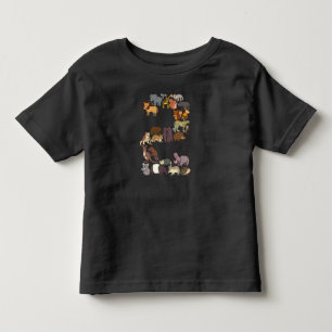 2歳の誕生日サファリ動物園の動物姿2歳 トドラーTシャツ