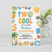 2歳の誕生日サマー・ビーチパーティー 招待状 (スタンド正面)