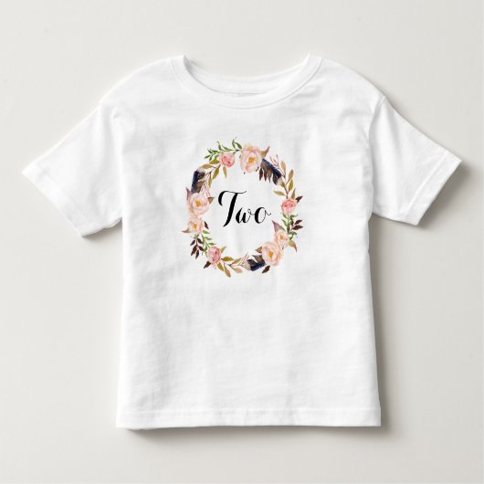 2歳の誕生日シャツセカンド誕生日服 トドラーTシャツ (正面)
