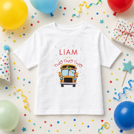 2歳の誕生日スクールバスパーティー トドラーTシャツ