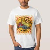 2歳の誕生日ダンプトラック Tシャツ (正面)