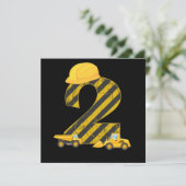 2歳の誕生日ディガー 2歳の建設機械オペレーター 誕生日プレゼント 招待状 (スタンド正面)