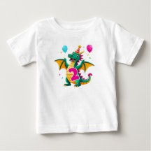2歳の誕生日ドラゴンTシャツ