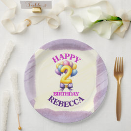 2歳の誕生日バルーン ペーパープレート
