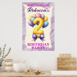 2歳の誕生日バルーン ポスター