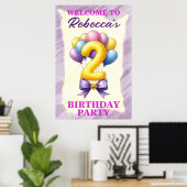 2歳の誕生日バルーン ポスター (ホームオフィス)