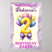 2歳の誕生日バルーン ポスター (正面)