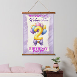 2歳の誕生日バルーン 吊り下げ型タペストリー