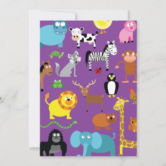 2歳の誕生日パーティの招待状を動物園で2歳 招待状 (裏面)