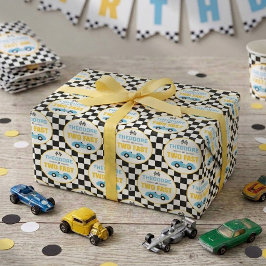 2歳の誕生日パーティーに!レーシングカーデザイン ラッピングペーパー