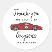 2歳の誕生日パーティーに!レーシングカーブラザーズ ラウンドシール (正面)