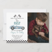 2歳の誕生日パーティーに！レーシングカーブラザー 招待状 (正面)