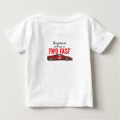 2歳の誕生日パーティーに!レーシングカーブーイ ベビーTシャツ (裏面)