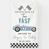 2歳の誕生日パーティーに！レーシングカーブーイ 横断幕 (縦)