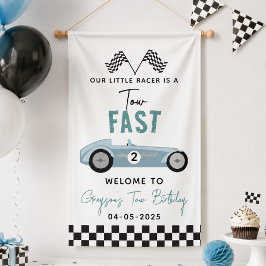 2歳の誕生日パーティーに！レーシングカーブーイ 横断幕