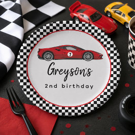 2歳の誕生日パーティーに!レーシングカーブームの男の子 ペーパープレート