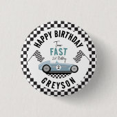 2歳の誕生日パーティーに！レーシングカーレーサー 缶バッジ (正面)
