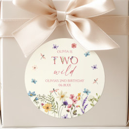 2歳の誕生日パーティーのワイルドフラワー ラウンドシール