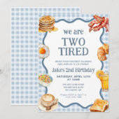 2歳の誕生日パーティーの招待状 - 2歳はお疲れモード 招待状 (正面/裏面)