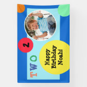 2歳の誕生日パーティーの飾りカラフル 横断幕 (縦)