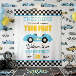 2歳の誕生日パーティーバックドロップ レーシングカー タペストリー