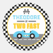 2歳の誕生日パーティーファバーレースカー ラウンドシール (正面)