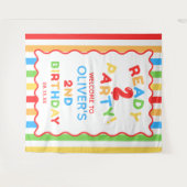 2歳の誕生日パーティーフォト 背景幕 タペストリー (正面(横))