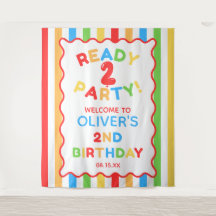 2歳の誕生日パーティーフォト 背景幕