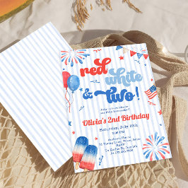 2歳の誕生日パーティー招待状 - 7月4日 招待状