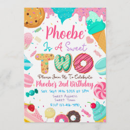 2歳の誕生日パーティー招待状 Sweet Two 招待状