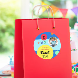 2歳の誕生日パーティー おしゃれな ありがとうございます ラウンドシール