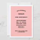 2歳の誕生日パーティー | かわいいねこ＆ねずみ オーダーメイド 招待状 (裏面)